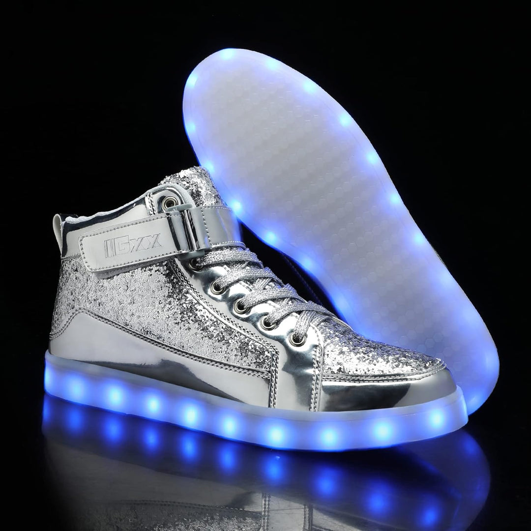 Unisex schoenen met oplaadbare LED-lampjes, ideaal voor concerten en sociale evenementen.