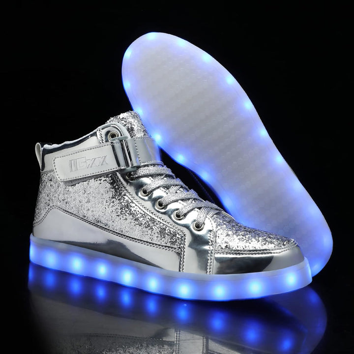 Unisex schoenen met oplaadbare LED-lampjes, ideaal voor concerten en sociale evenementen.