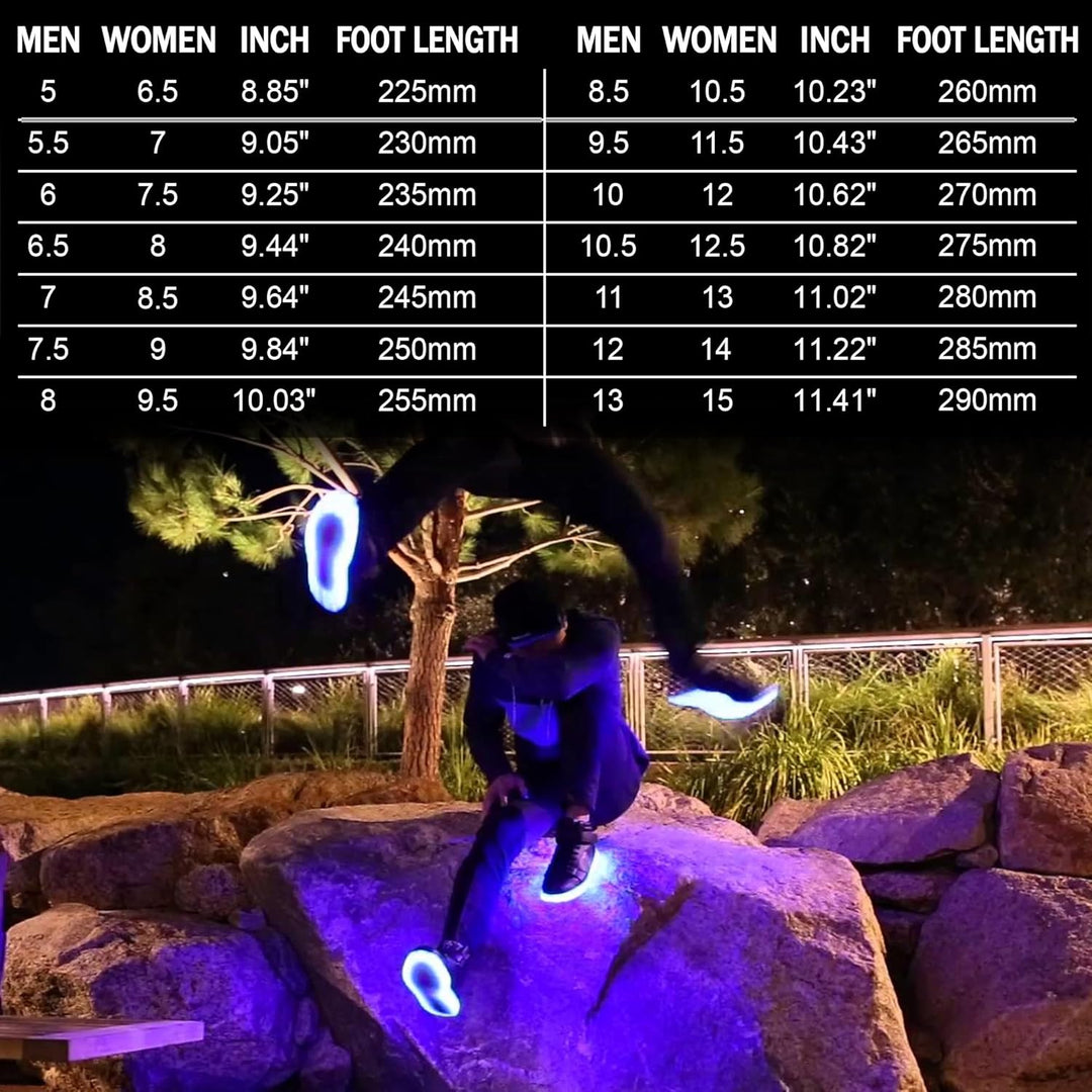Unisex schoenen met oplaadbare LED's, ideaal voor Halloween, carnaval of verkleedfeesten.