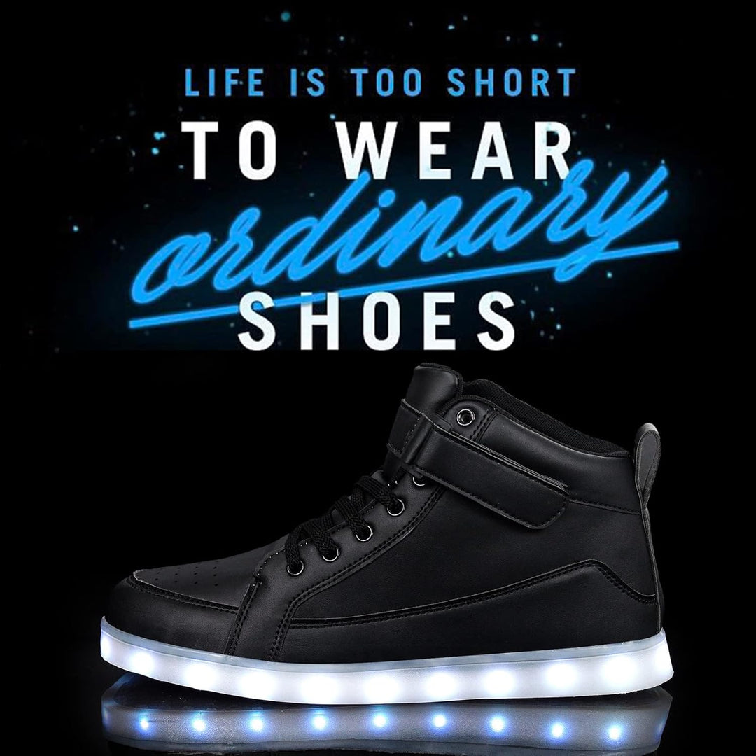 Lichtgevende unisex LED schoenen met oplaadbare batterij, voor dames, heren en jeugd.