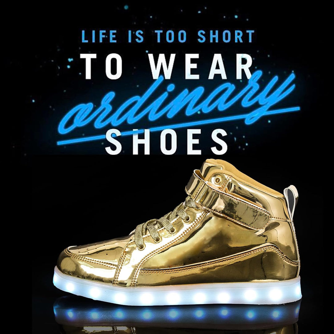 Hippe LED sneakers voor dames en heren, oplaadbaar met lichtgevende zolen.