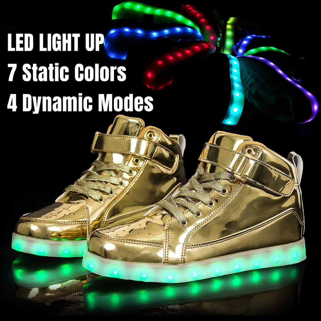 Stijlvolle unisex LumaBoost sneakers met dynamische LED-verlichting, USB-oplaadbaar.