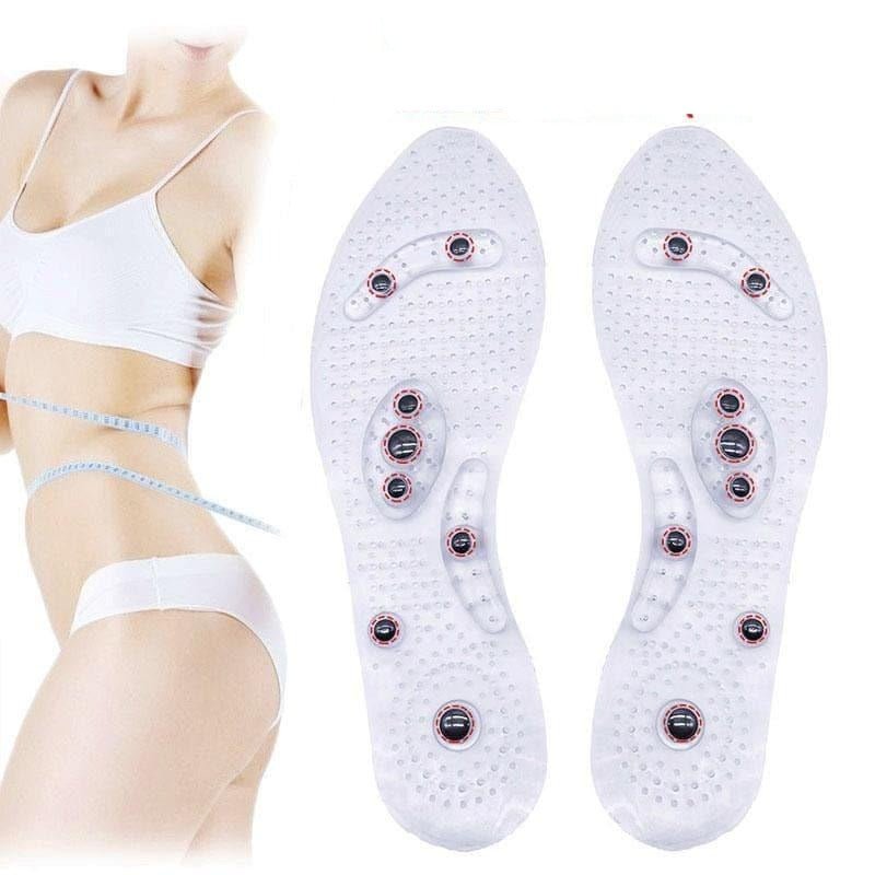 Magnetische inlegzolen voor actieve voetmassage & gewichtsverlies. Bevordert doorbloeding, geeft energie & comfort.