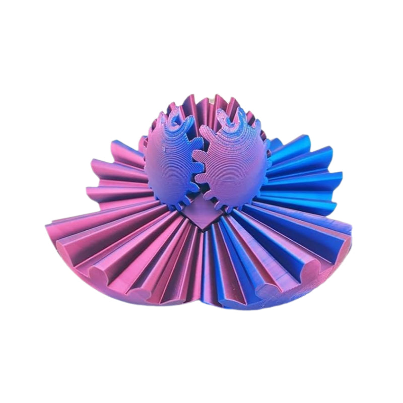 Dynamische foto van de MechSphere in gebruik, een rustgevend fidget speelgoed voor dagelijkse ontspanning en concentratie.