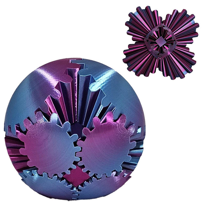 Persoon die de MechSphere vasthoudt, ter bevordering van focus en het verminderen van stress. Ergonomisch design.
