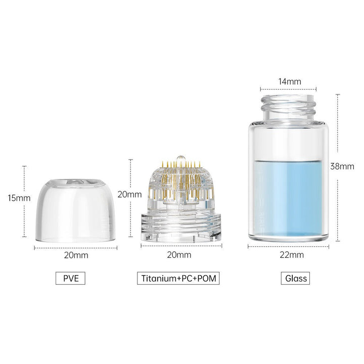 Professionele microneedling derma stempel voor thuisgebruik; revitaliseert gezicht en verbetert textuur.