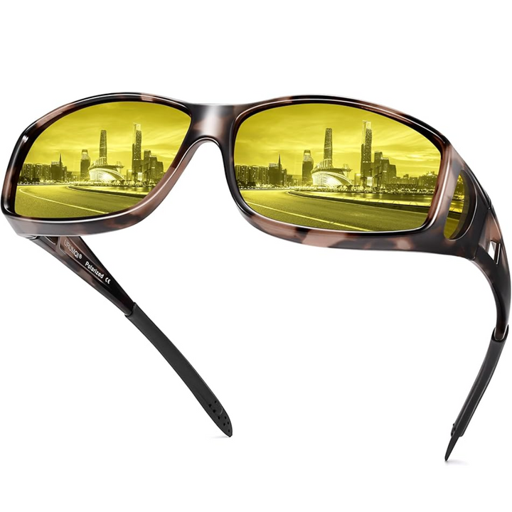 Altijd veiliger rijden met deze unisex nachtzicht en gepolariseerde anti-glare bril.