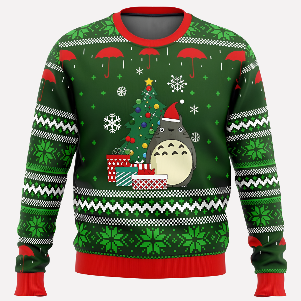 Levendige neon unisex kersttrui met vrolijke rendier- en sneeuwvlokkenpatronen voor een unieke feestlook.