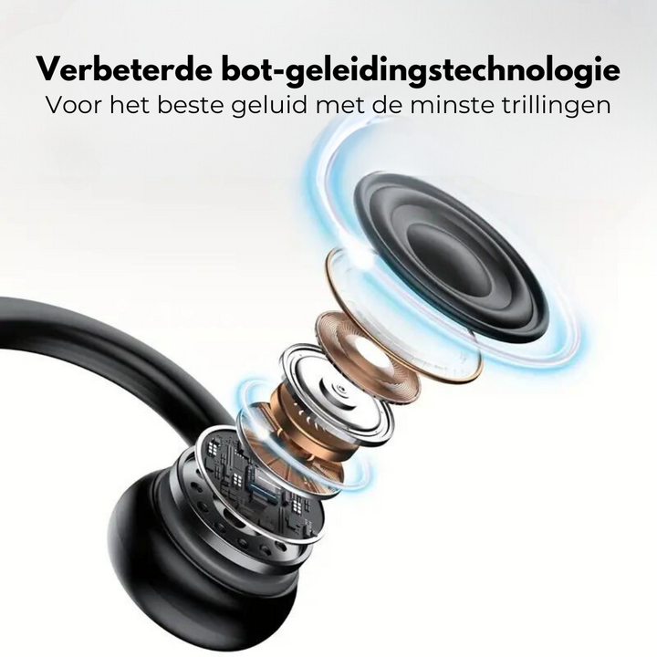 Waterdichte botgeleiding hoofdtelefoon, perfect voor sport. Geniet van muziek tijdens fietsen en hardlopen.