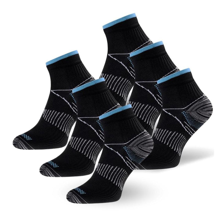 Zwarte SlimSupport PRO 2.0 unisex orthopedische compressiesokken, toont ademende stof en nauwsluitend design.
