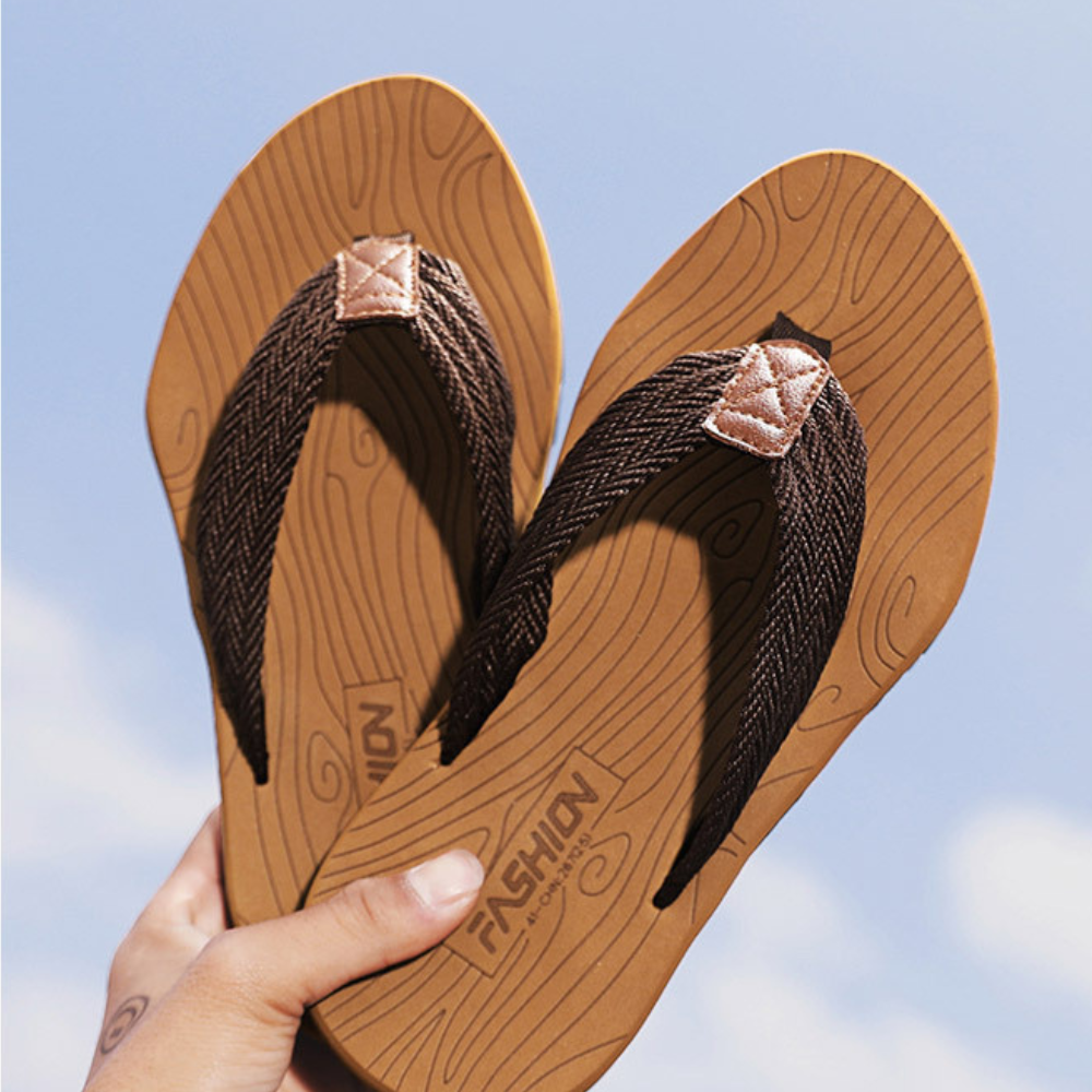 Schokabsorberende Milan orthopedische teenslippers voor maximale demping en voetcomfort.