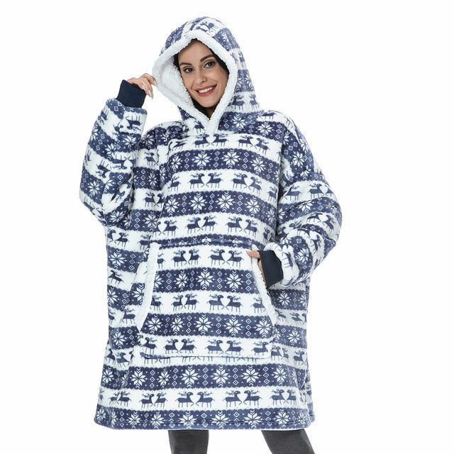 Perfecte loungewear: de zachte en warme oversized hoodie deken.