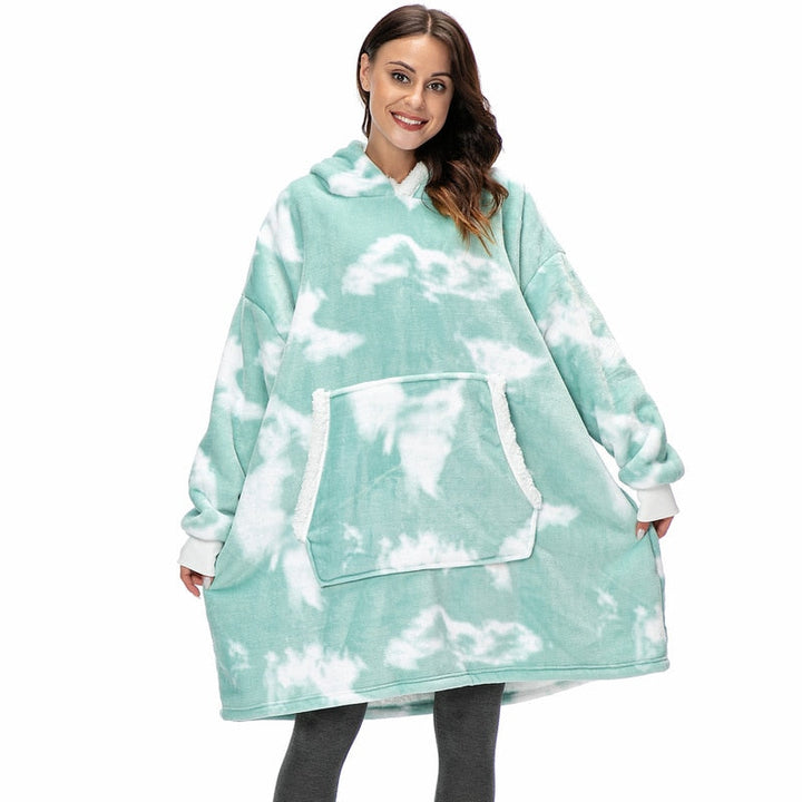 Zachte oversized deken met capuchon en mouwen, jouw comfortabele cocon.