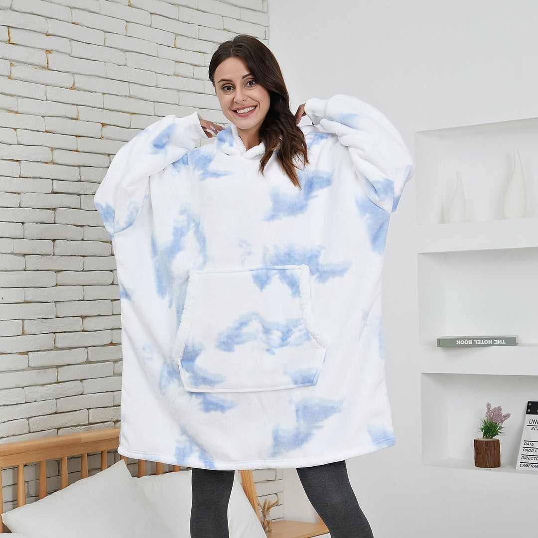 Comfortabele oversized deken met capuchon, voor dames en heren.