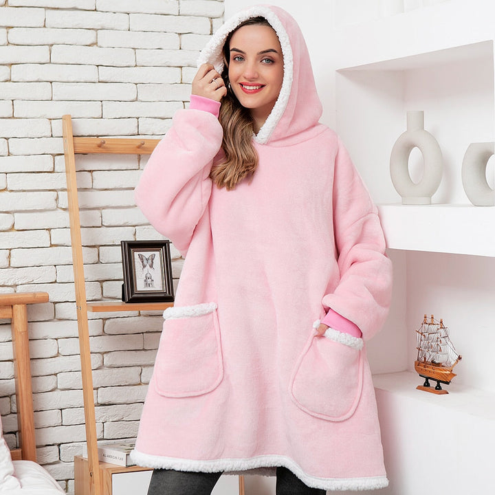 Comfortabele deken hoodie, perfect voor gaming of tv kijken.