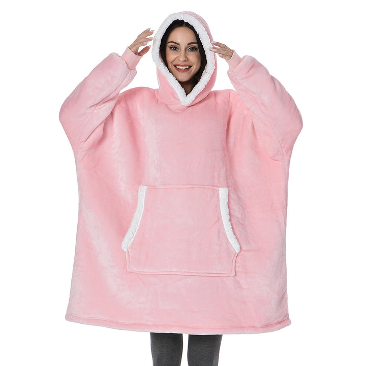 Grote, zachte hoodie deken, unisex model voor maximaal relaxcomfort.
