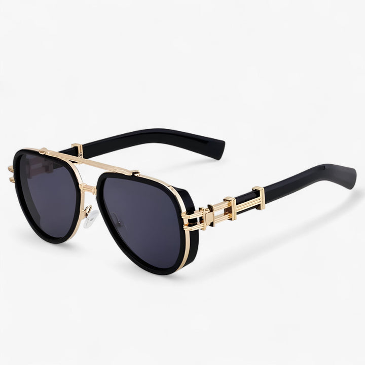 Stijlvolle retro oversized steampunk zonnebril voor dames en heren, ideaal voor festivals.
