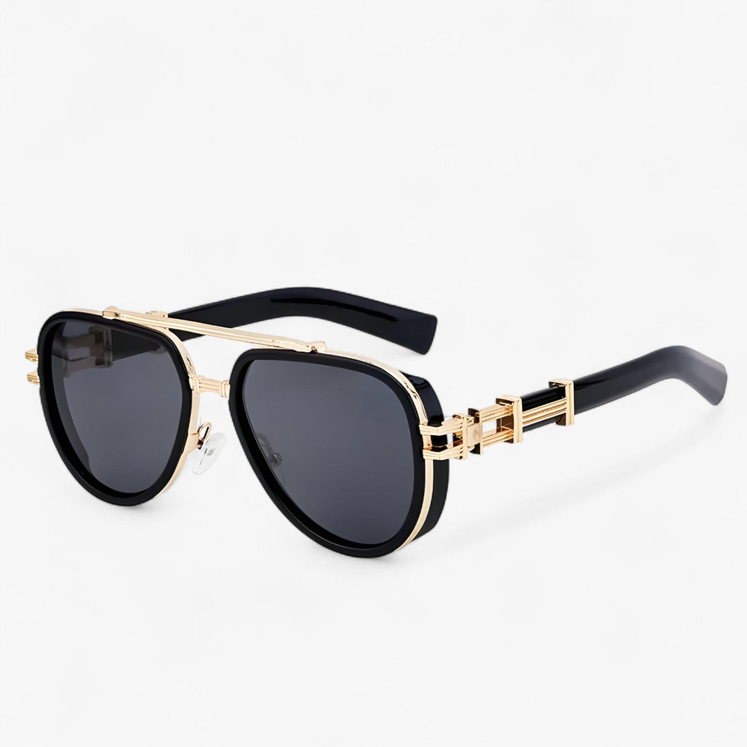 Herenzonnebril & dameszonnebril: oversized steampunk design met gepolariseerde glazen, mode accessoire.