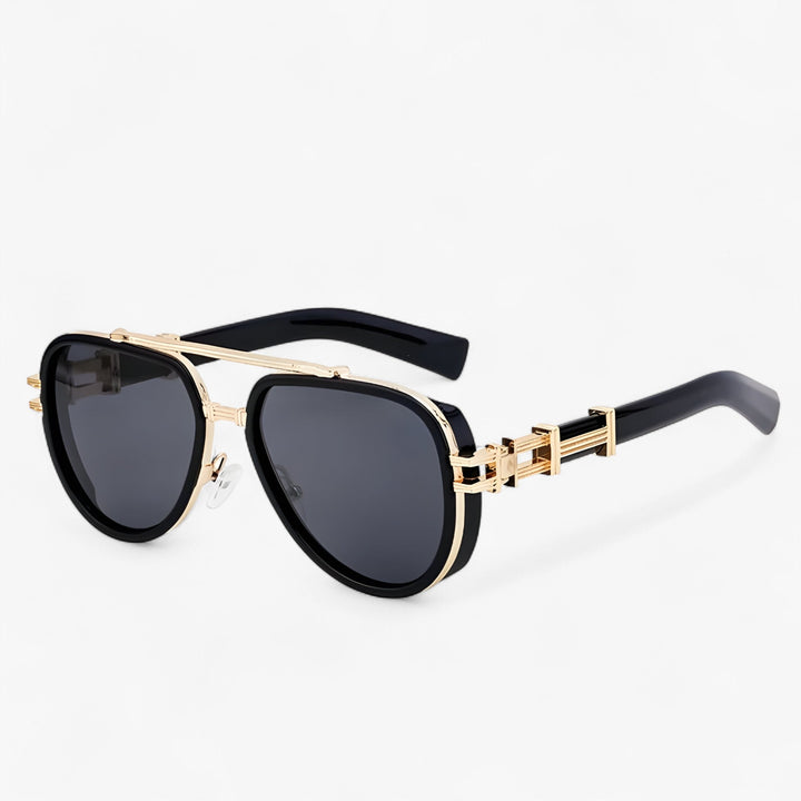 Herenzonnebril & dameszonnebril: oversized steampunk design met gepolariseerde glazen, mode accessoire.