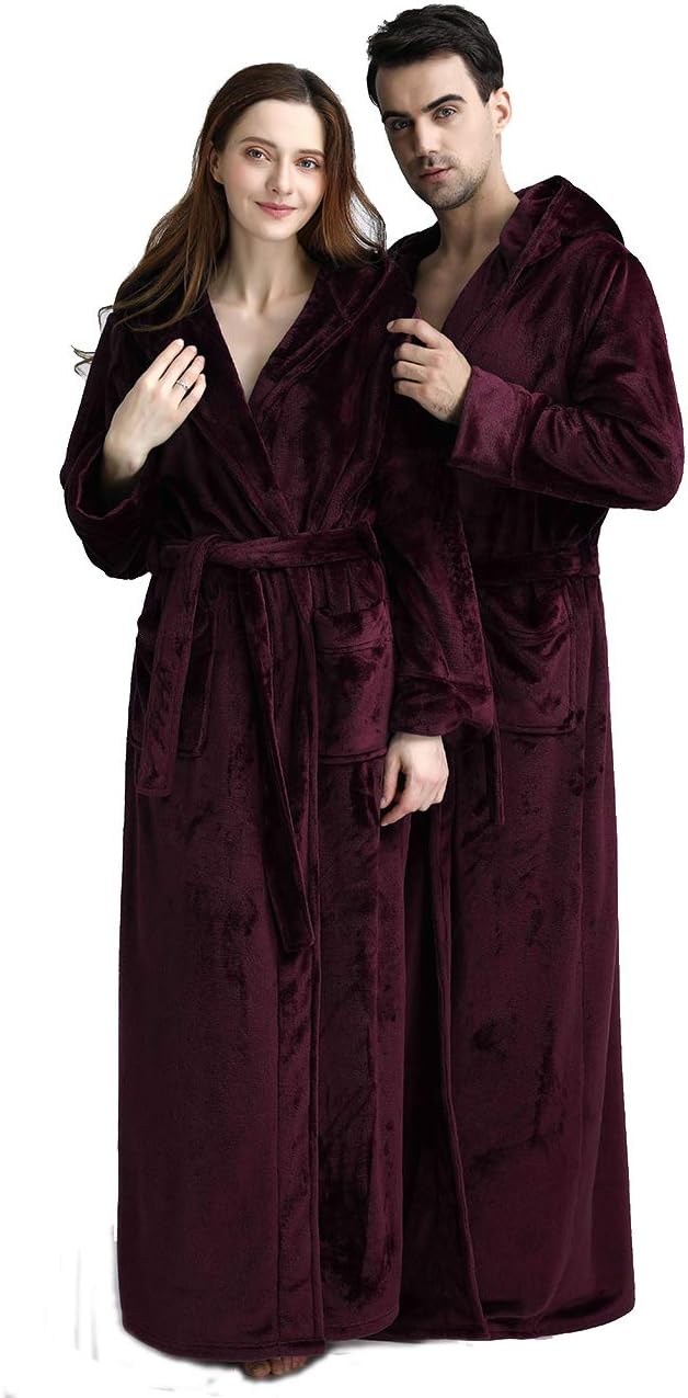 CozyFluff fleece ochtendjas met capuchon, superzacht en comfortabel voor elk moment.