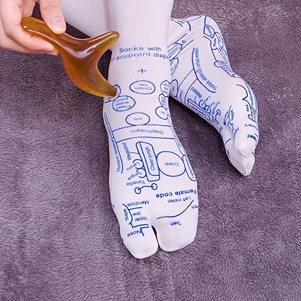 Unisex reflexologiesokken voor voetverzorging & pijnverlichting. Stimuleert acupressuurpunten voor welzijn, comfort & ontspanning.