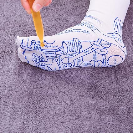 Comfortabele unisex reflexologiesokken voor dagelijks gebruik. Bevordert energieniveau, gezondheid en algemeen welzijn van de voeten.