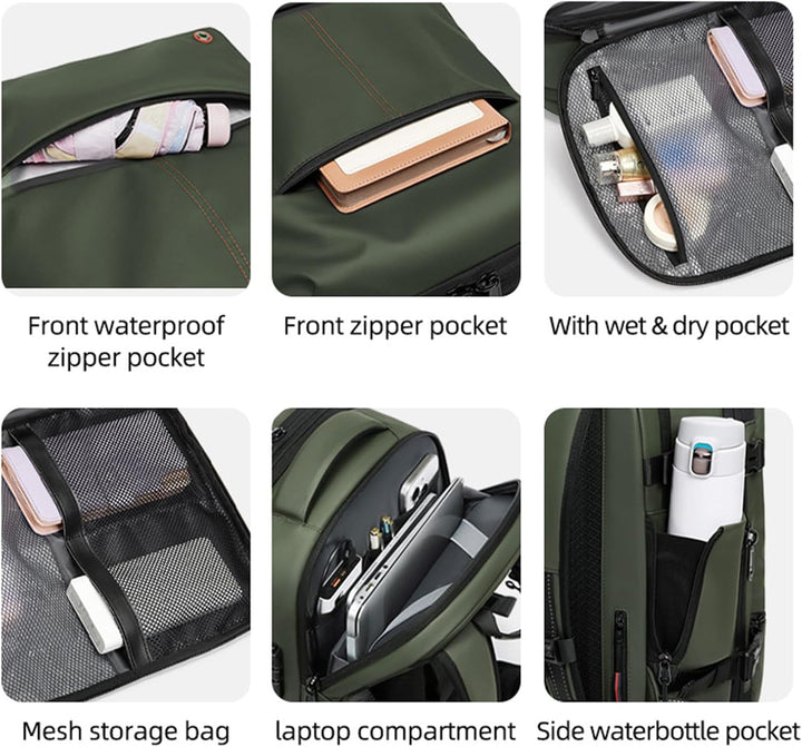 Compacte vacuümcompressie reisrugzak, waterdicht en unisex, voor lichtgewicht reizen.