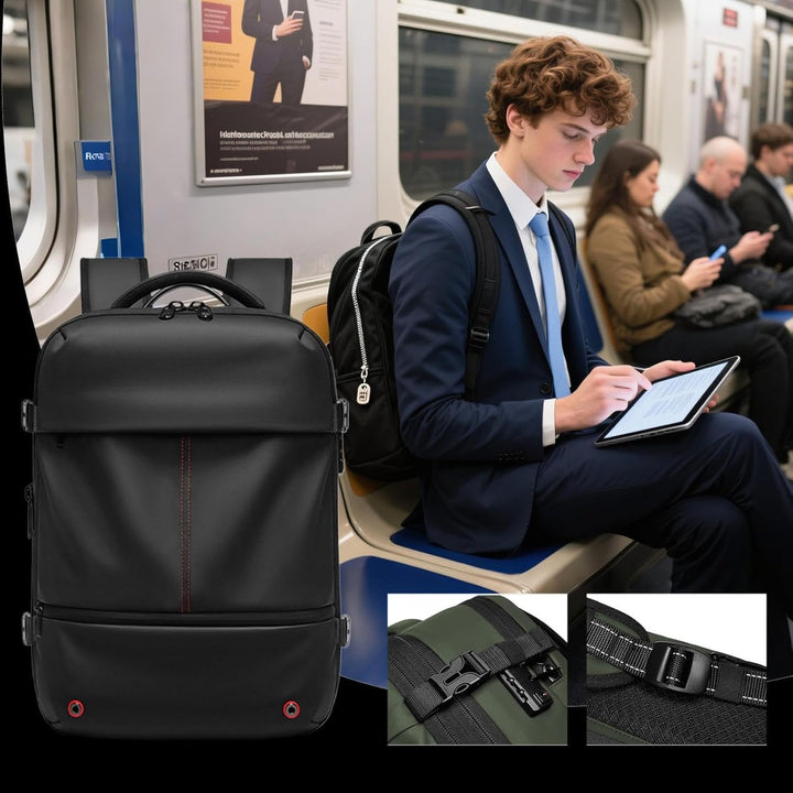 Unisex waterdichte rugzak, Arvid model, ideaal voor reizen, met veel opbergruimte.