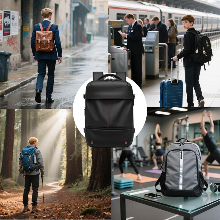 Veelzijdige uitbreidbare reisrugzak voor backpacken en outdoor, waterdicht en unisex.