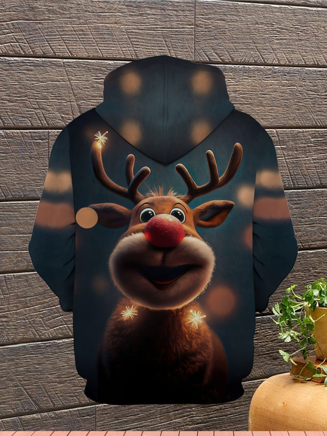 Vrolijke kersttrui: een unisex rendier hoodie met feestelijk design. Perfecte warme trui voor kerst.