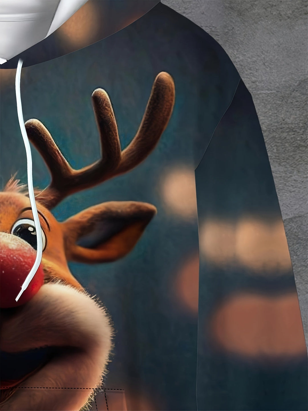 Stijlvolle rendier hoodie, een warme unisex kersttrui die perfect is als cadeau voor de feestdagen.