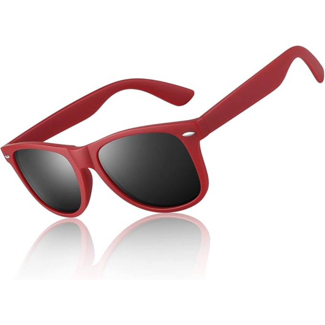 Unisex retro 80s zonnebril 'Jamie' met gepolariseerde lenzen en UV400 bescherming. Stijlvol en functioneel.