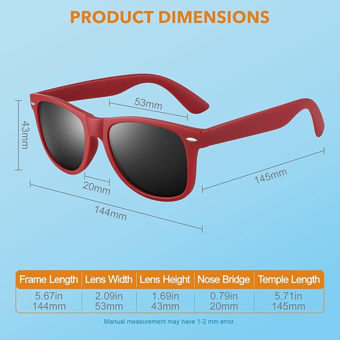 Trendy retro 80s zonnebril 'Jamie'. Unisex, gepolariseerde lenzen, en volledige UV400 bescherming tegen de zon.