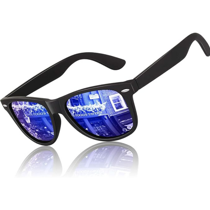 Oogbescherming in stijl: de Jamie retro 80s zonnebril. Unisex, gepolariseerd en met UV400.