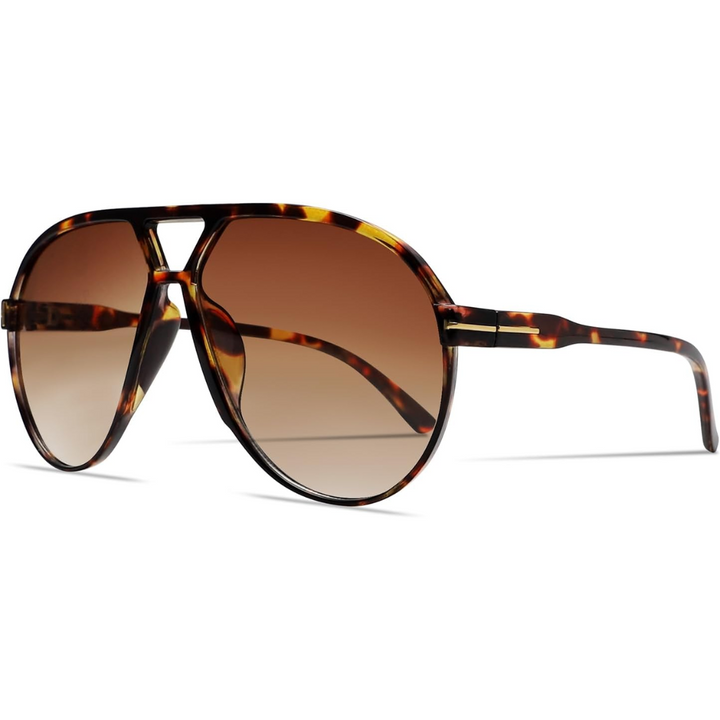 Unisex retro oversized aviator zonnebril Amara met UV400 bescherming. Stijlvolle jaren '70 look.