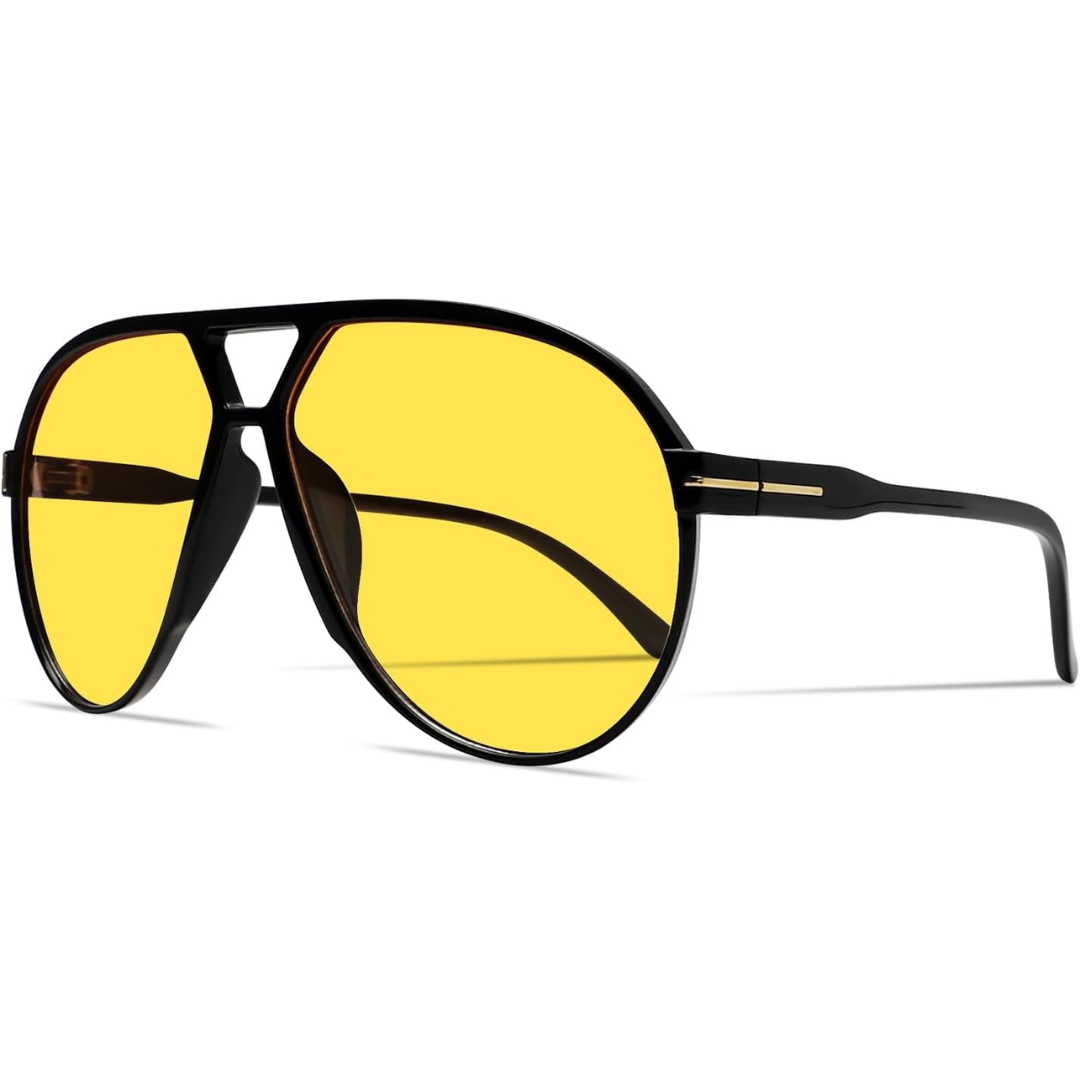 Amara zonnebril: een modieuze jaren '70 oversized aviator voor optimale UV400 bescherming van je ogen.