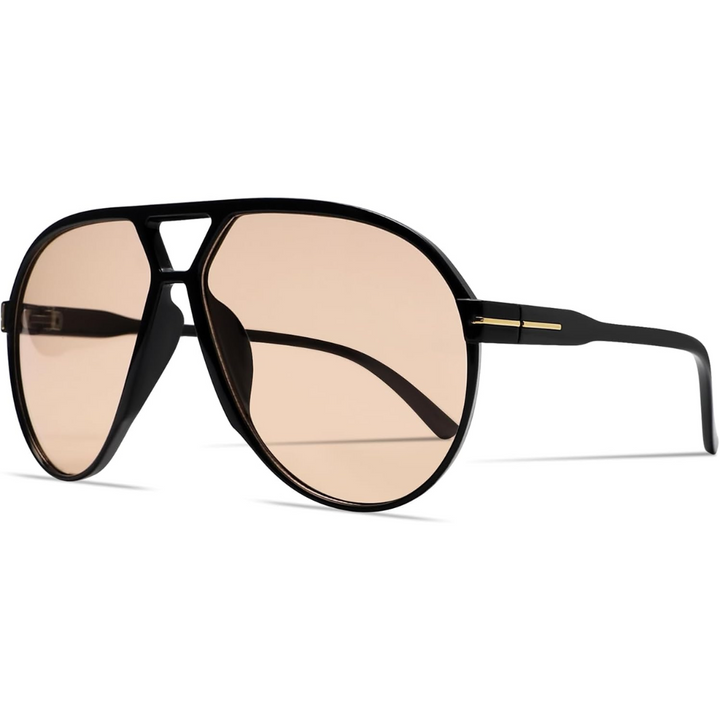 Deze retro aviator zonnebril combineert oversized stijl met unisex design en cruciale UV400 bescherming.