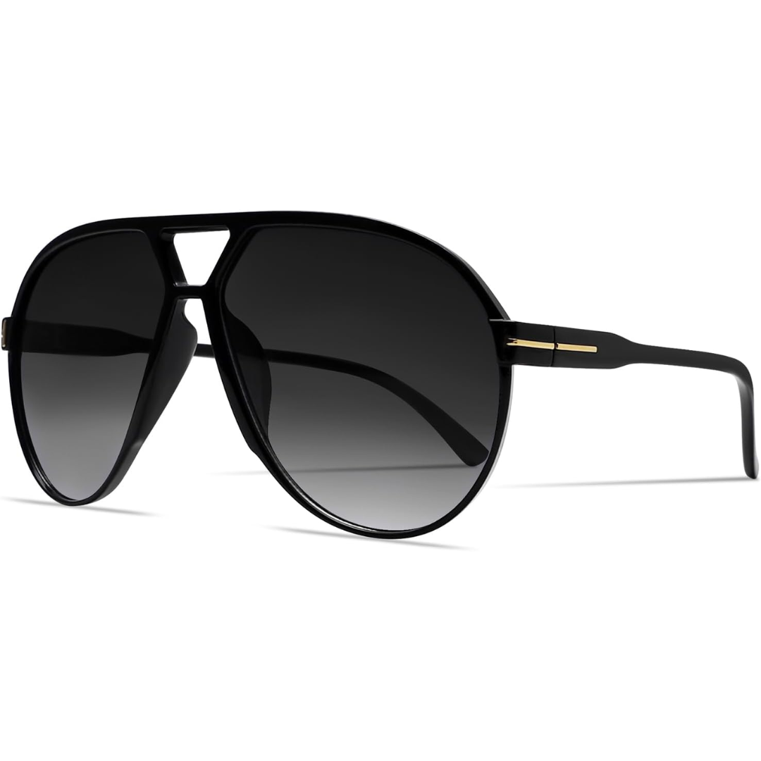 Essentieel mode accessoire: retro oversized aviator zonnebril Amara. Unisex met UV400 oogbescherming.