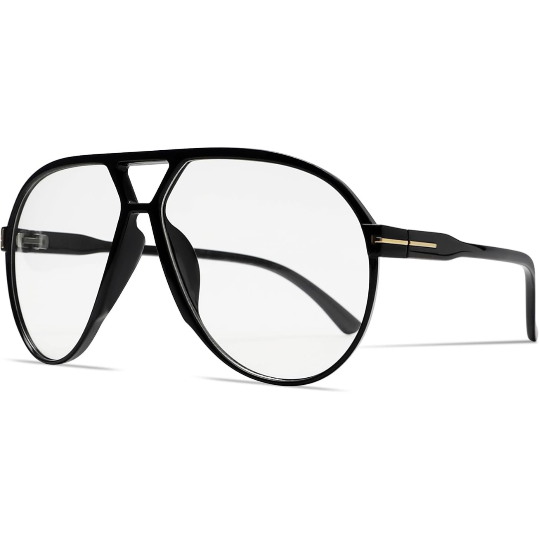 Stijlvolle unisex jaren '70 zonnebril. Oversized retro aviator met een vierkant polycarbonaat frame en UV400.