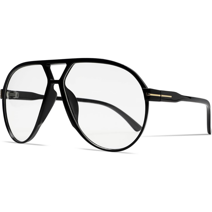 Stijlvolle unisex jaren '70 zonnebril. Oversized retro aviator met een vierkant polycarbonaat frame en UV400.