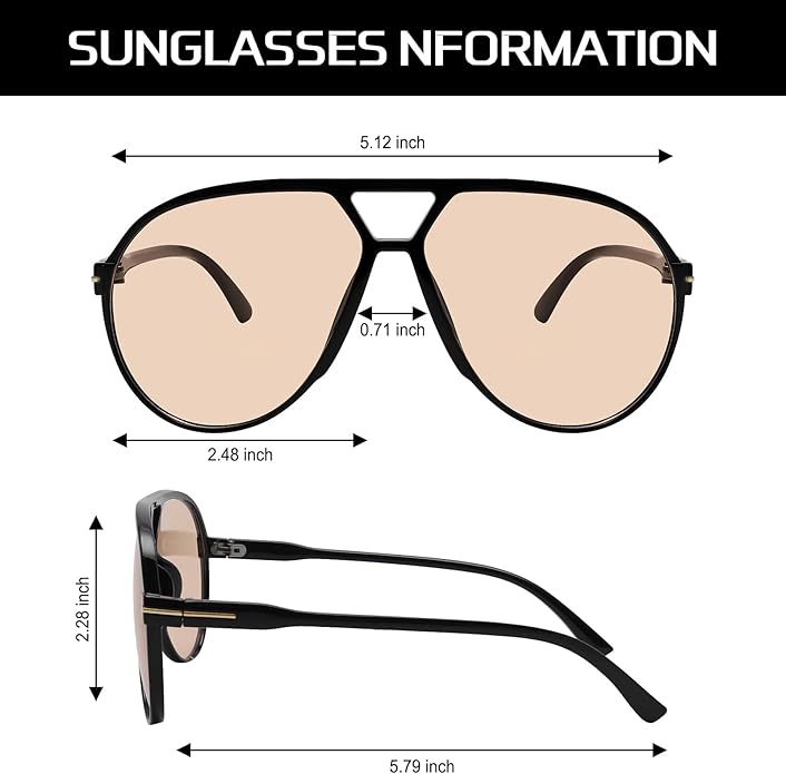 Stijlvolle jaren '70 oversized zonnebril voor dames en heren. Duurzame polycarbonaat UV400 bescherming.
