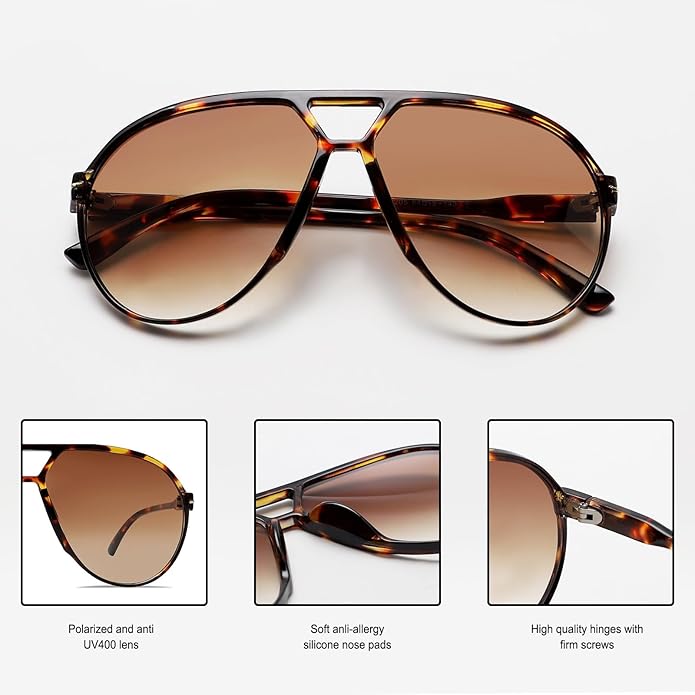 Vierkante aviator zonnebril, unisex retro stijl. Met UV400 filter voor veilige en modieuze bescherming.