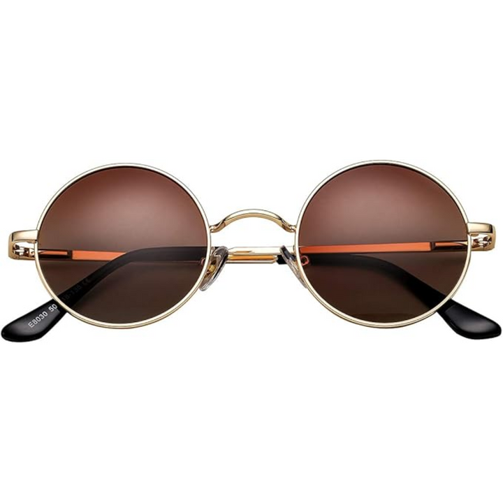 Unisex retro ronde gepolariseerde zonnebril in Lennon stijl, perfect voor festival.