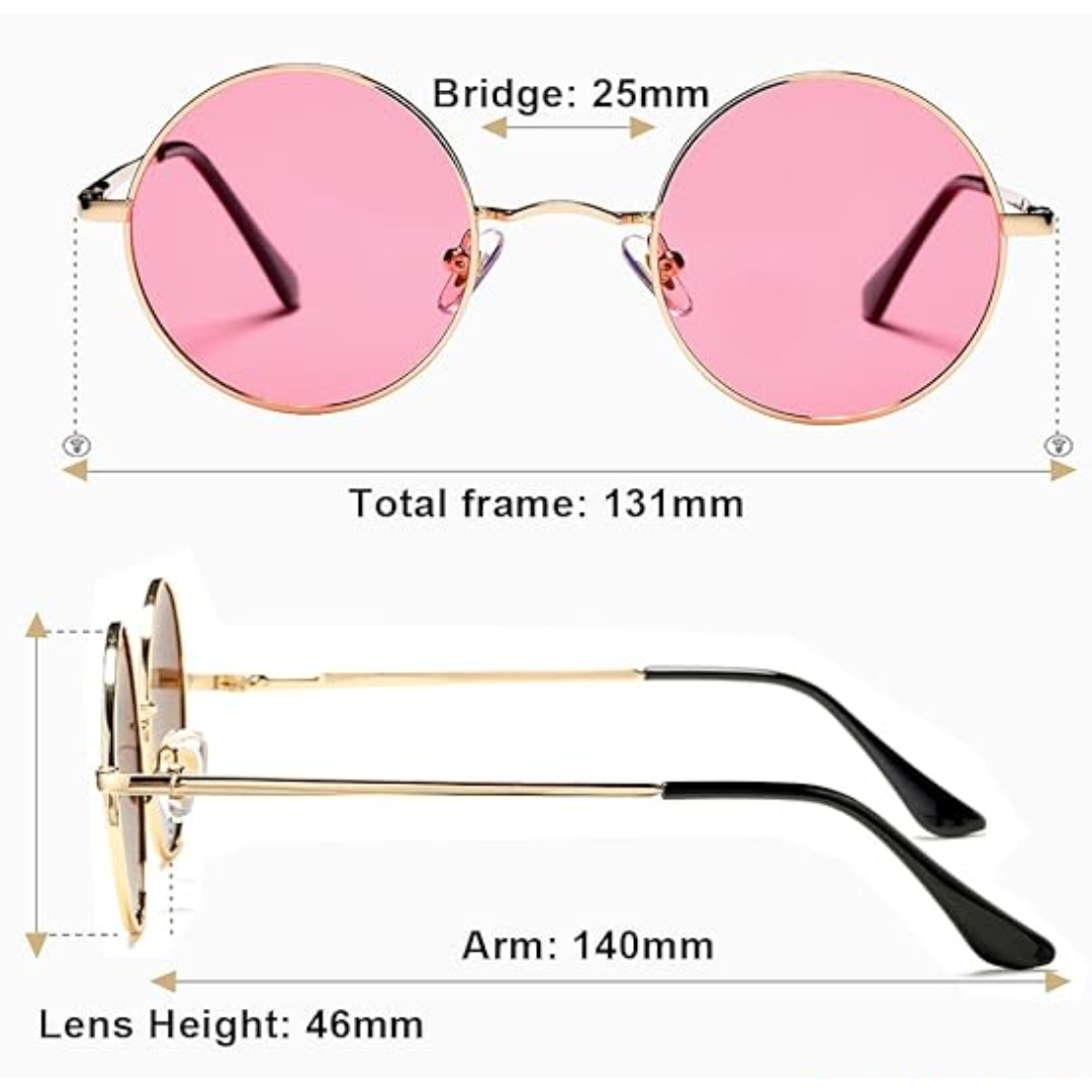 Moderne retro ronde zonnebril, gepolariseerd, Lennon stijl, perfect voor een unieke look.