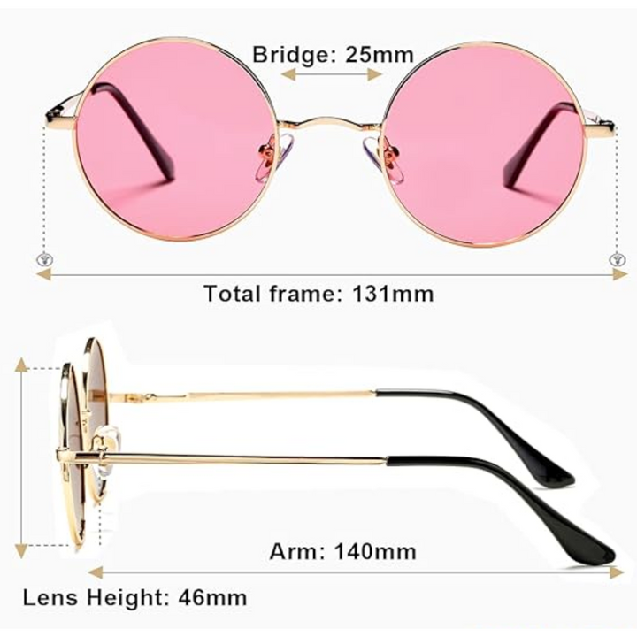 Moderne retro ronde zonnebril, gepolariseerd, Lennon stijl, perfect voor een unieke look.