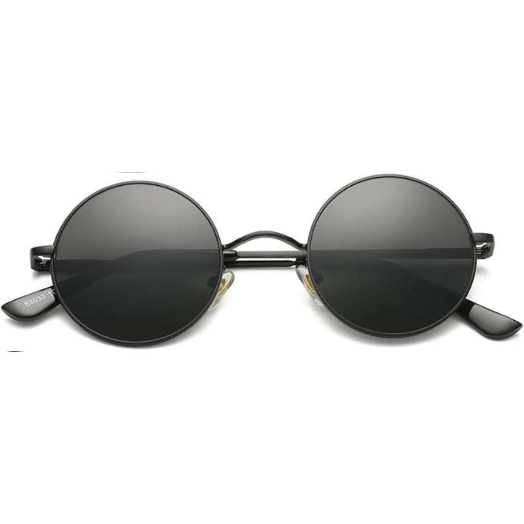 Modieuze retro zonnebril met gepolariseerde ronde glazen, Lennon stijl voor dames en heren.