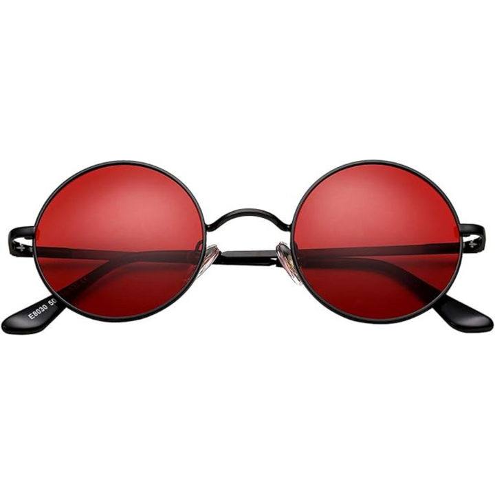 Vintage look ronde zonnebril, gepolariseerd, Lennon stijl, ideaal voor strand of festival.