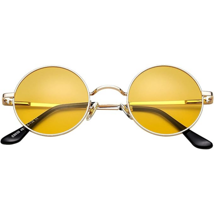 Stijlvolle unisex retro ronde zonnebril, Lennon stijl, met polarisatie en UV-filter.