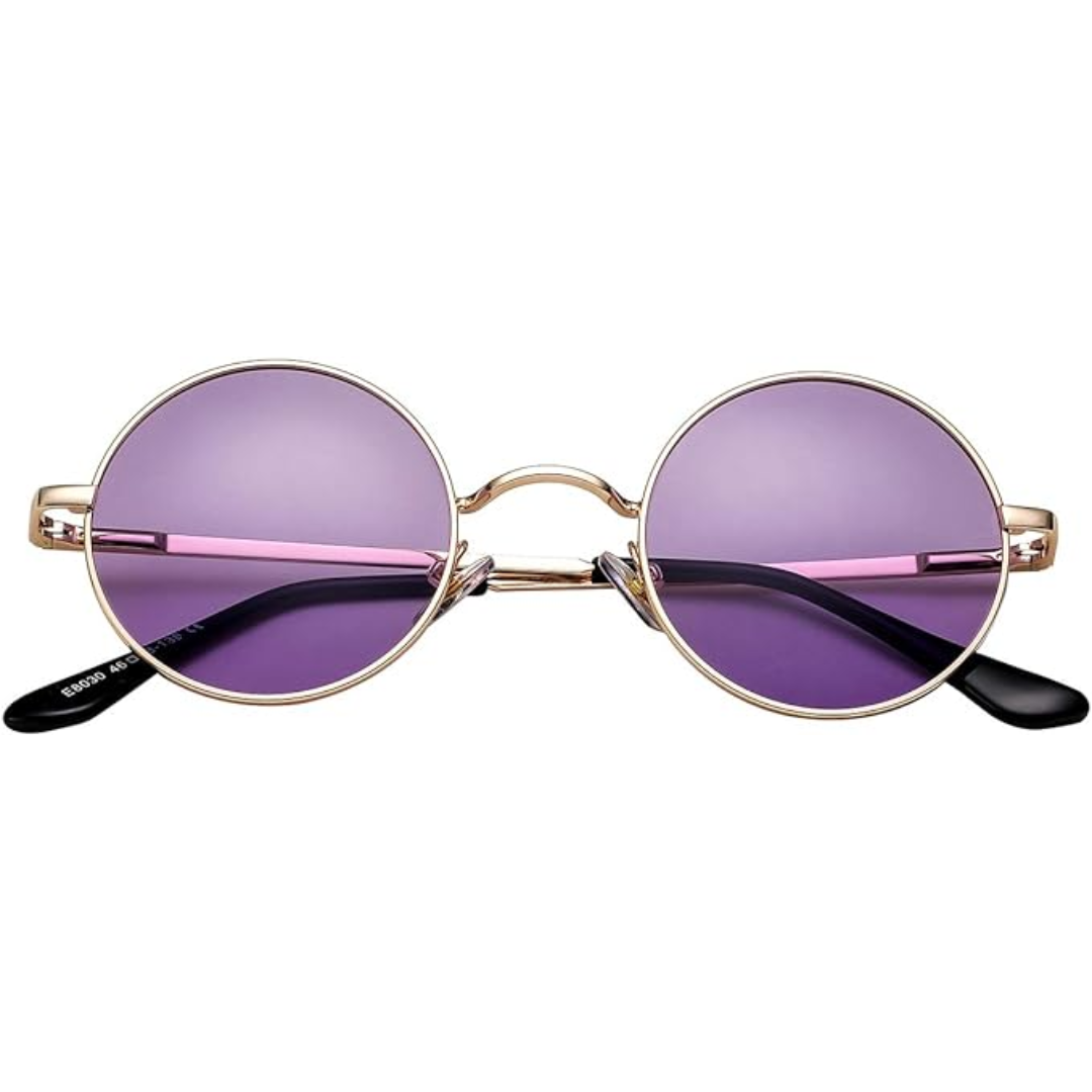 Trendy gepolariseerde ronde zonnebril, unisex Lennon stijl, mode accessoire voor festivals.