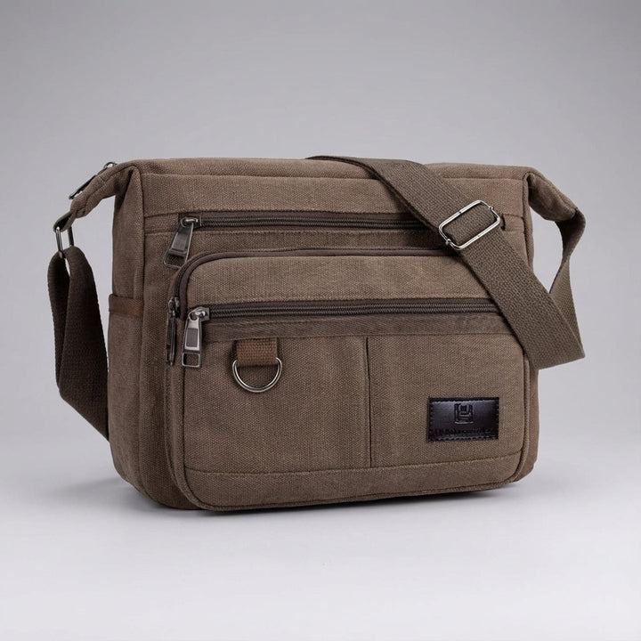Hoogwaardige unisex messenger tas met RFID beveiliging, van canvas, voor werk, school of reizen.